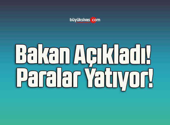 Bakan Açıkladı! Paralar Yatıyor!