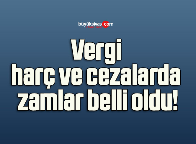 Vergi, harç ve cazalarda zamlar belli oldu!