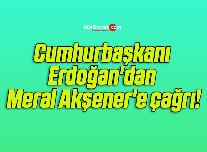 Cumhurbaşkanı Erdoğan’dan Meral Akşener’e çağrı!