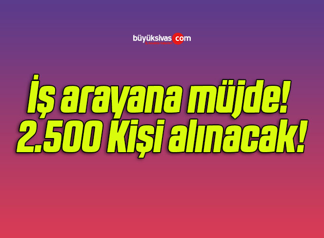 İş arayana müjde! 2.500 Kişi alınacak!