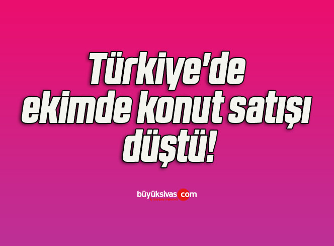 Türkiye’de ekimde konut satışı düştü!