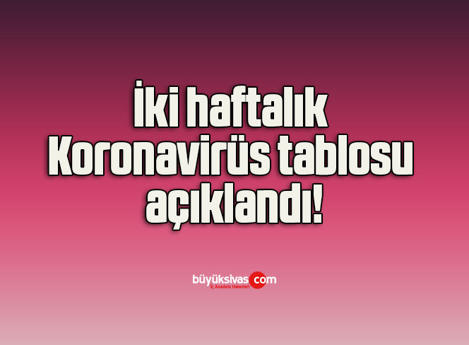 İki haftalık Koronavirüs tablosu açıklandı!