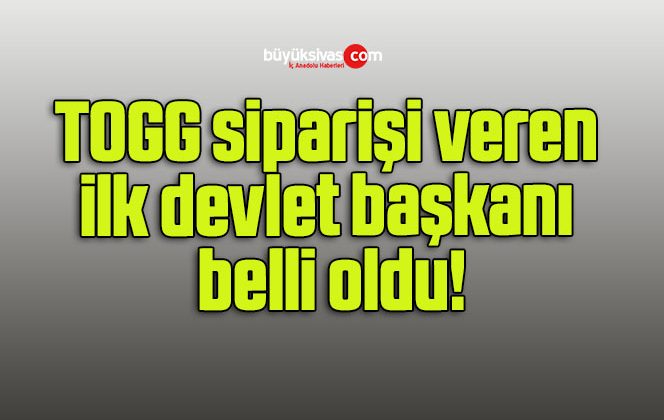 TOGG siparişi veren ilk devlet başkanı belli oldu!