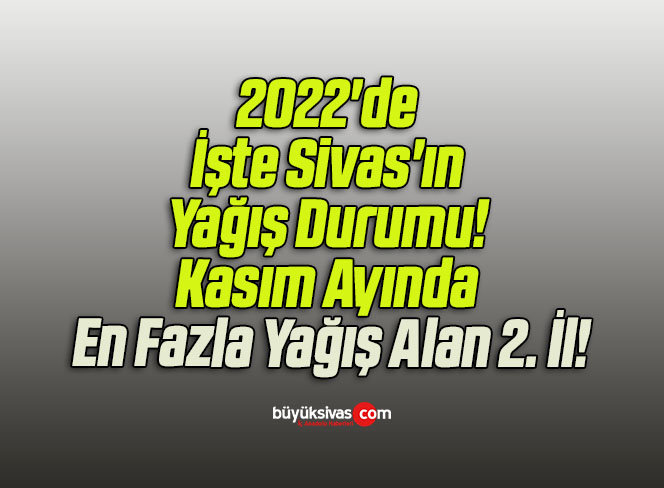 2022’de İşte Sivas’ın Yağış Durumu! Kasım Ayında En Fazla Yağış Alan 2. İl!