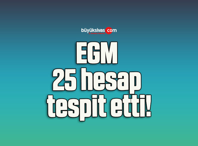 EGM 25 hesap tespit etti!