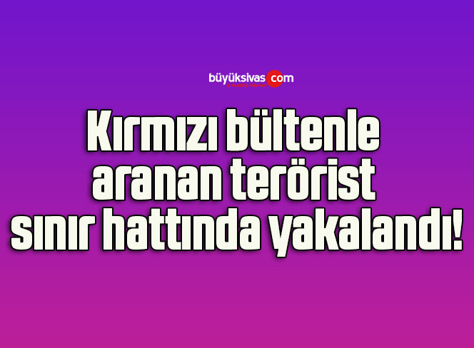 Kırmızı bültenle aranan terörist sınır hattında yakalandı!