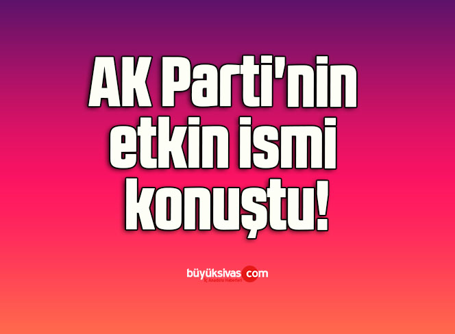 AK Parti’nin etkin ismi konuştu!