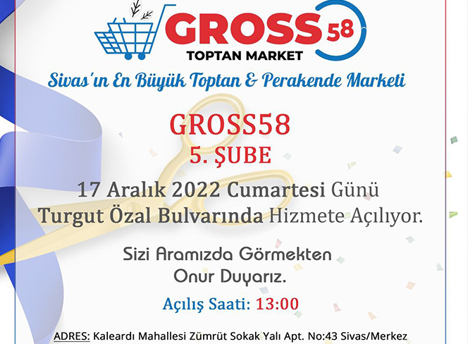 GROSS 58 Toptan Market 5. Şubesini Açıyor