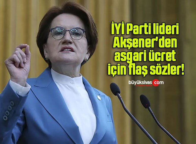 İYİ Parti lideri Akşener’den asgari ücret için flaş sözler!