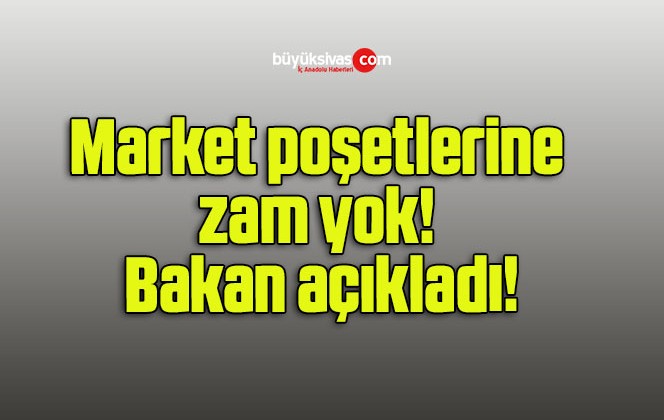 Market poşetlerine zam yok! Bakan açıkladı!