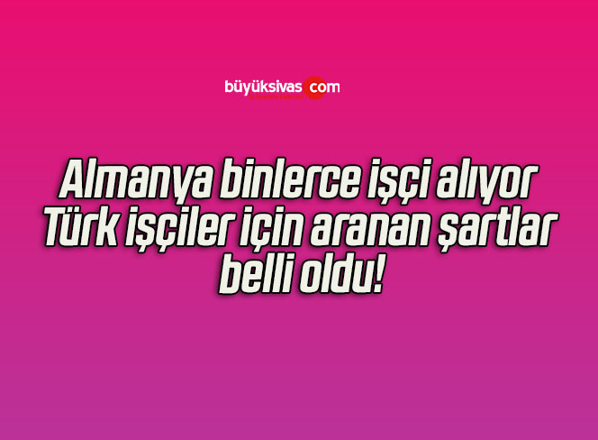 Almanya binlerce işçi alıyor Türk işçiler için aranan şartlar belli oldu!