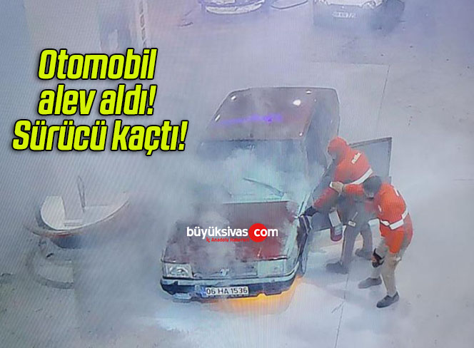 Otomobil alev aldı! Sürücü kaçtı!