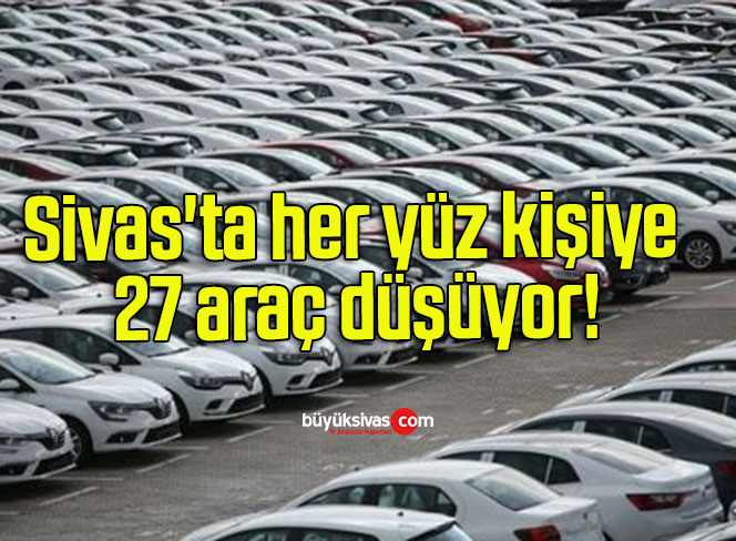 Sivas’ta her yüz kişiye 27 araç düşüyor!