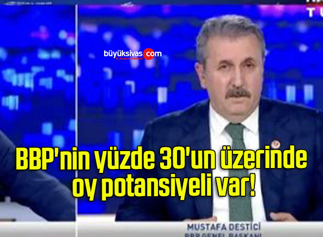 BBP’nin yüzde 30’un üzerinde oy potansiyeli var!