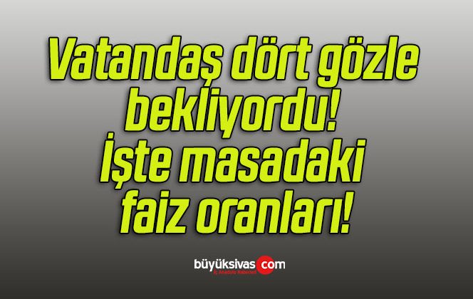 Vatandaş dört gözle bekliyordu! İşte masadaki faiz oranları!