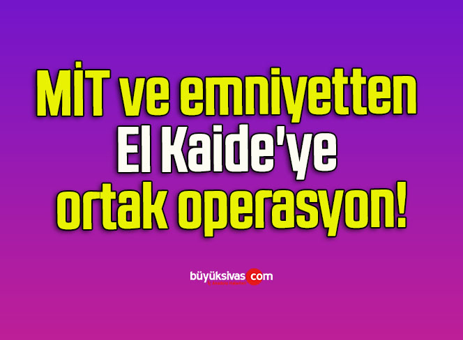 MİT ve emniyetten El Kaide’ye ortak operasyon!