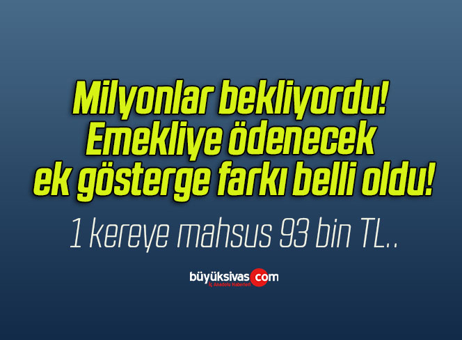 Milyonlar bekliyordu! Emekliye ödenecek ek gösterge farkı belli oldu!