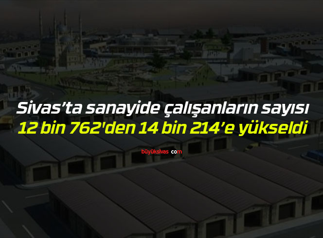 Sivas’ta sanayide çalışanların sayısı 12 bin 762’den 14 bin 214’e yükseldi