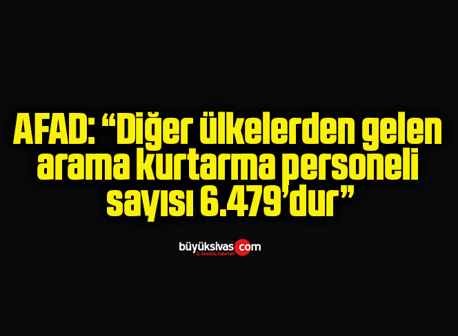 AFAD: “Diğer ülkelerden gelen arama kurtarma personeli sayısı 6.479’dur”