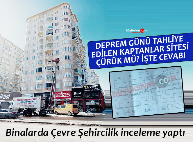 Sivas Kaptanlar Sitesi Çürük mü? İşte Çevre Şehirciliğin Raporu