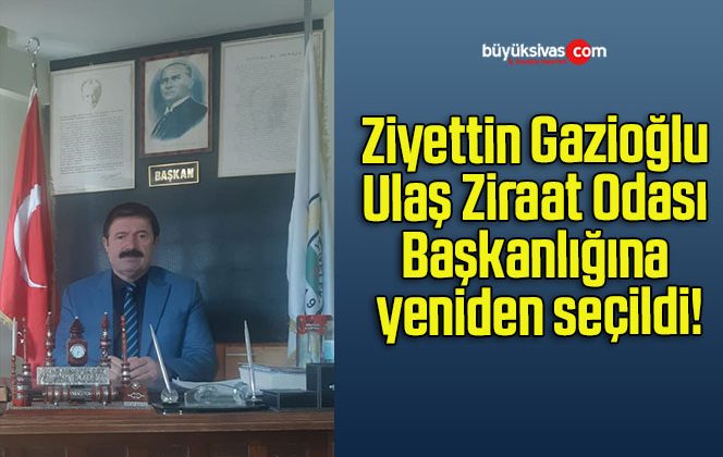 Ziyettin Gazioğlu Ulaş Ziraat Odası Başkanlığına yeniden seçildi!