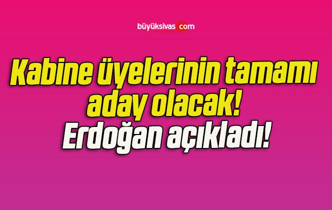 Kabine üyelerinin tamamı aday olacak! Erdoğan açıkladı!