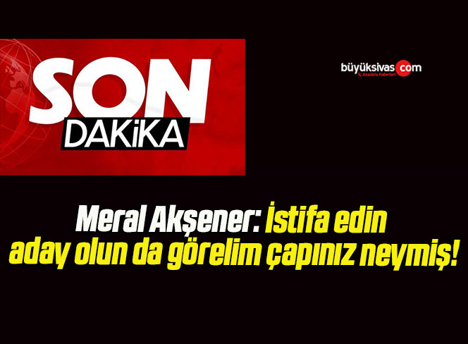 Meral Akşener: İstifa edin aday olun da görelim çapınız neymiş!