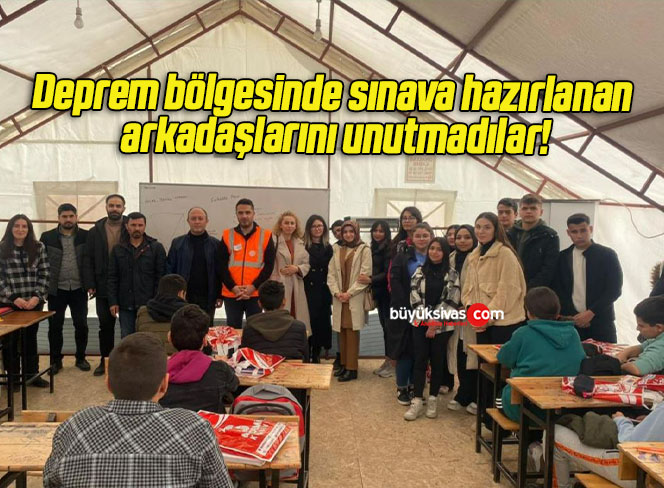 Deprem bölgesinde sınava hazırlanan arkadaşlarını unutmadılar!