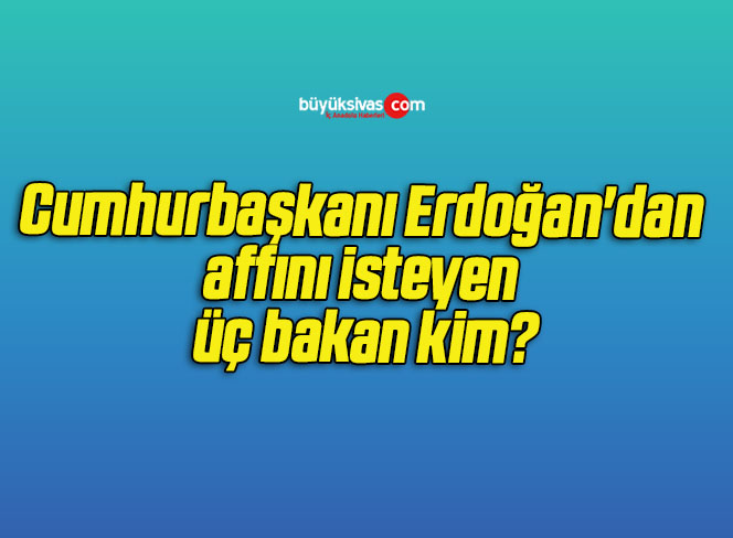 Cumhurbaşkanı Erdoğan’dan affını isteyen üç bakan kim?