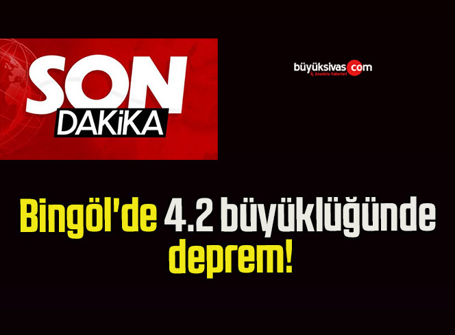 Bingöl’de 4.2 büyüklüğünde deprem!