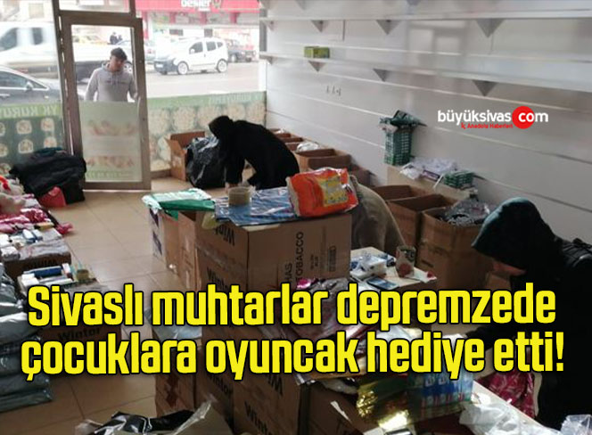 Sivaslı muhtarlar depremzede çocuklara oyuncak hediye etti! 