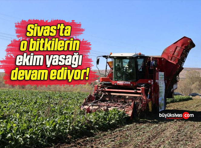 Sivas’ta o bitkilerin ekim yasağı devam ediyor!