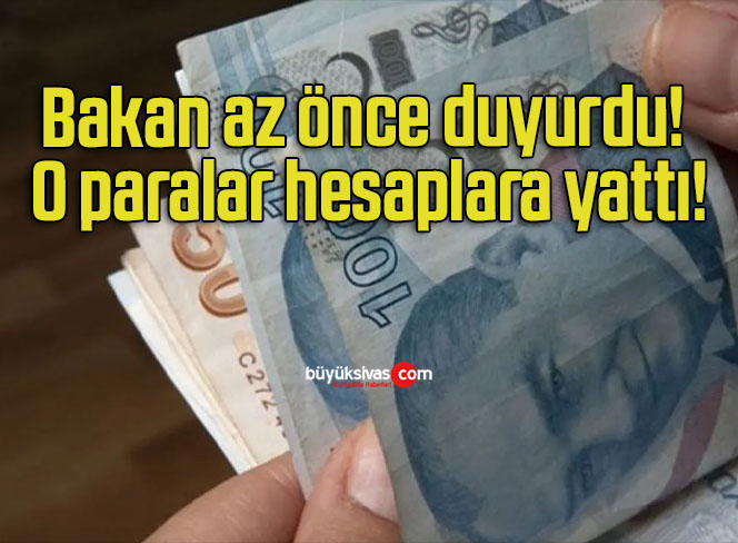 Bakan az önce duyurdu! O paralar hesaplara yattı!
