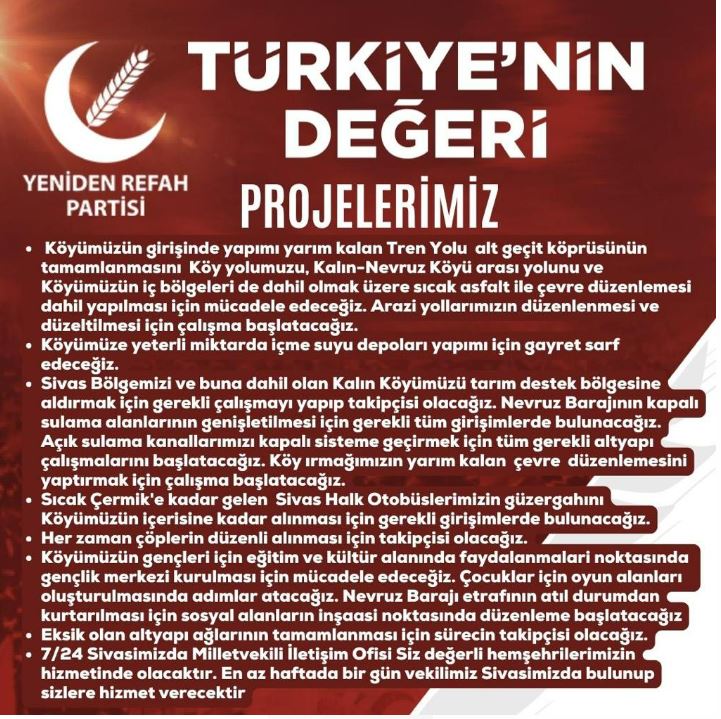 Kalın Köyü Yeniden Refah Partisi Diyor!