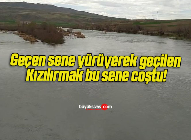 Geçen sene yürüyerek geçilen Kızılırmak bu sene coştu!