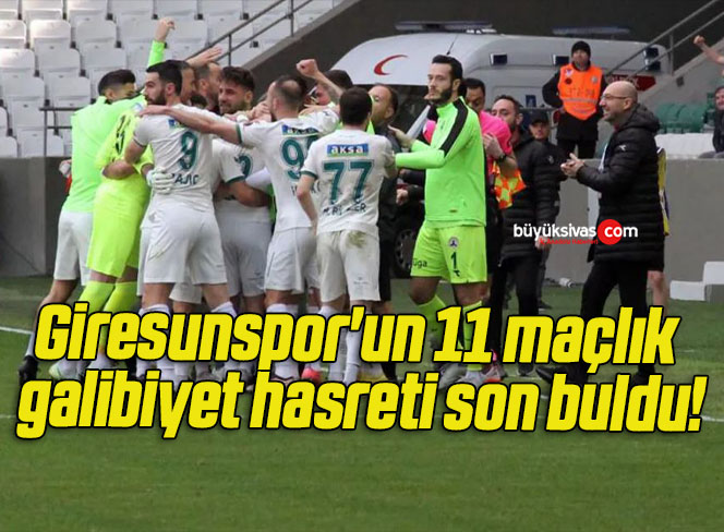 Giresunspor’un 11 maçlık galibiyet hasreti son buldu!