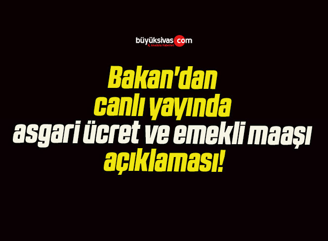 Bakan’dan canlı yayında asgari ücret ve emekli maaşı açıklaması!