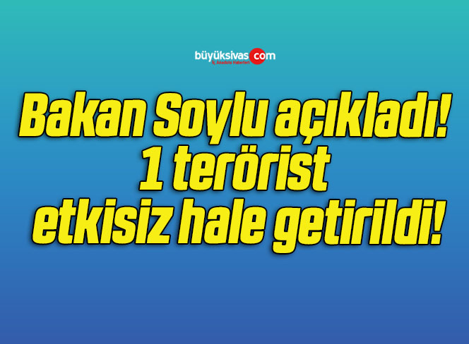 Bakan Soylu açıkladı! 1 terörist etkisiz hale getirildi!
