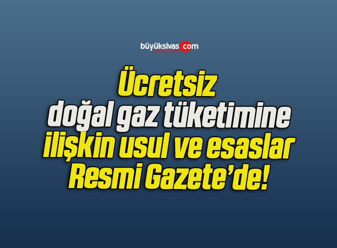 Ücretsiz doğal gaz tüketimine ilişkin usul ve esaslar Resmi Gazete’de!