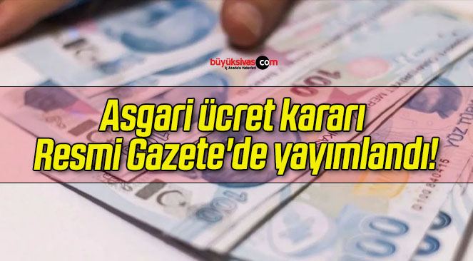 Asgari ücret kararı Resmi Gazete’de yayımlandı!