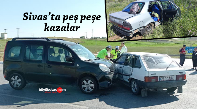 Sivas’ta peş peşe kazalar! 6 yaralı