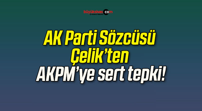 AK Parti Sözcüsü Çelik’ten AKPM’ye sert tepki!