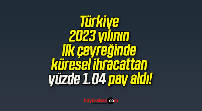 Türkiye 2023 yılının ilk çeyreğinde küresel ihracattan yüzde 1.04 pay aldı!