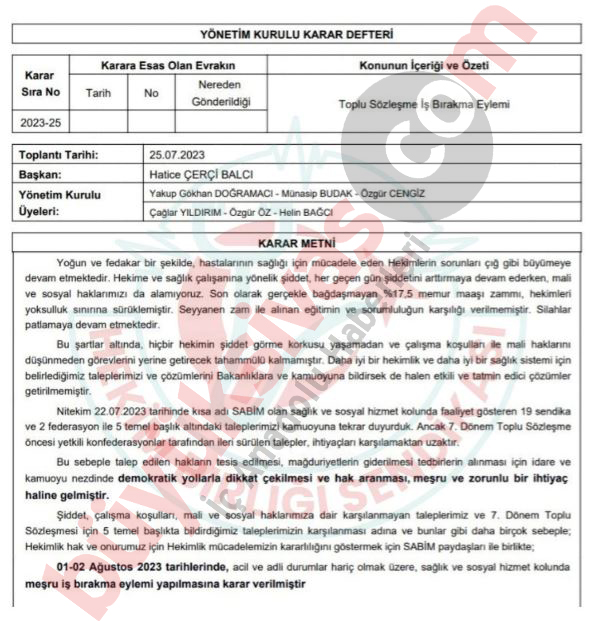 Sivas’ta doktorlar iş bırakacak! 1 – 2 Ağustos’ta hasta olan yandı