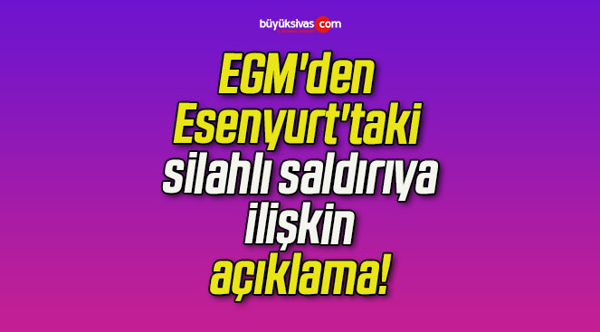EGM’den Esenyurt’taki silahlı saldırıya ilişkin açıklama!