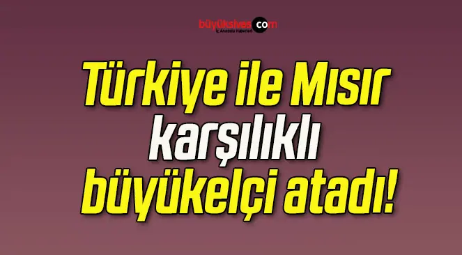 Türkiye ile Mısır karşılıklı büyükelçi atadı!