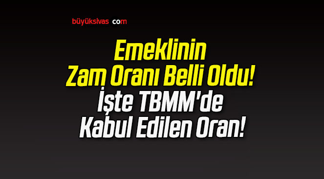 Emeklinin Zam Oranı Belli Oldu! İşte TBMM’de Kabul Edilen Oran!
