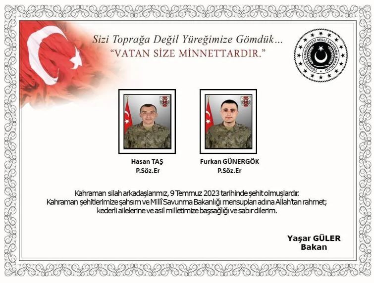 2 askerimiz şehit oldu!