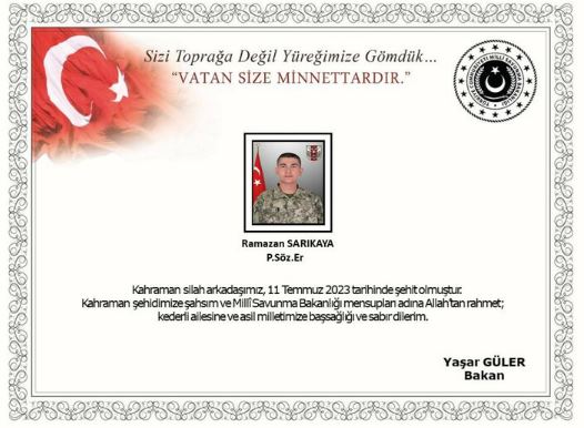 1 asker şehit oldu!