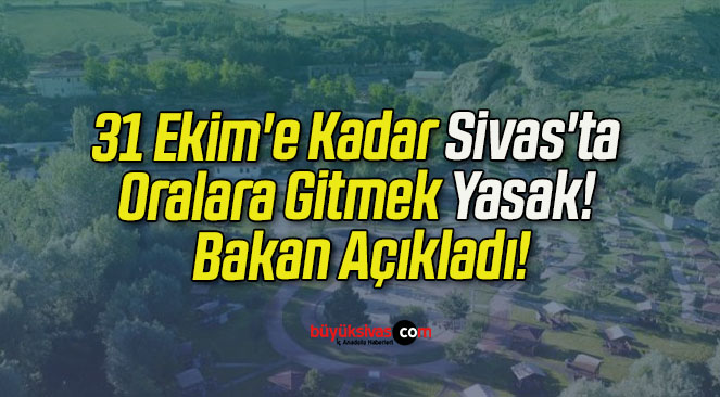 31 Ekim’e Kadar Sivas’ta Oralara Gitmek Yasak! Bakan Açıkladı!